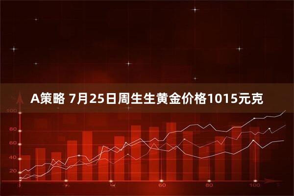 A策略 7月25日周生生黄金价格1015元克